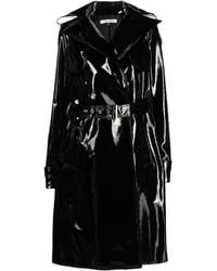LAQUAN SMITH - Coated-finish Leather Trench Coat - Lyst
