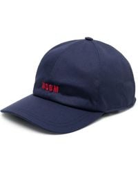 MSGM - Logo-Embroidered Cotton Cap - Lyst