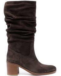 Via Roma 15 - 65mm Suede Ruched Boots - Lyst