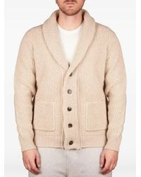 FILIPPO DE LAURENTIIS - Ribbed-Knit Shawl-Collar Cardigan - Lyst