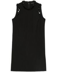Luisa Cerano - Beaded-Neck Sleeveless Mini Dress - Lyst