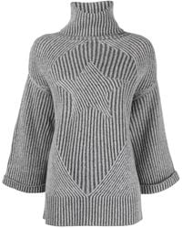 Lorena Antoniazzi - Rollkragenpullover Mit Sternstickerei - Lyst