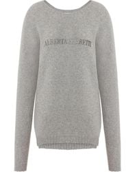 Alberta Ferretti - Logo-Embroidered Sweater - Lyst