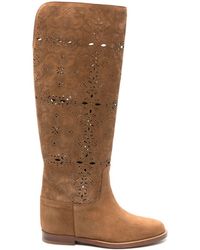 Via Roma 15 - Openwork Suede Boots - Lyst