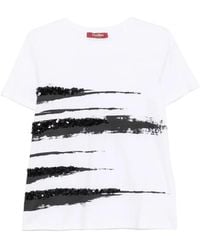 Max Mara - T-Shirt Verfraaid Met Pailletten En Print - Lyst