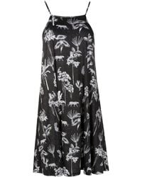 Lygia & Nanny - Abito Corto Isis Con Stampa Botanica - Lyst