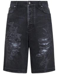 John Richmond - Pantalones Vaqueros Cortos Con Efecto Envejecido - Lyst