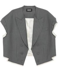 Moohong - Striped Sleeveless Blazer - Lyst