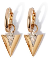 Annoushka - 18kt Yellow Gold Deco Diamond Arrow Hoop Earrings - Lyst