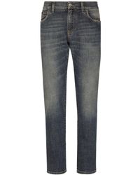 Dolce & Gabbana - Skinny Jeans Met Logo-applicatie - Lyst