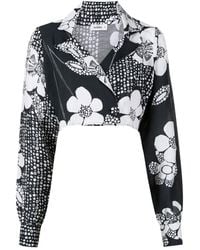Amir Slama - Floral-Print Cropped Shirt - Lyst