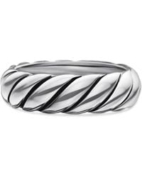 David Yurman - Sterling Sculpted Cable Band Ring (6Mm) - Lyst
