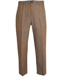 Altea - Elasticated-Waist Linen Trousers - Lyst