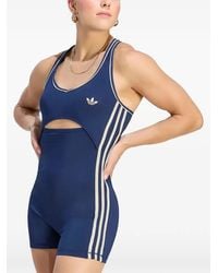 adidas - Cut-Out Side-Stripe Playsuit - Lyst