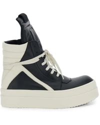 Rick Owens - Jumbolace Geobasket High-Top Panelled Sneakers - Lyst