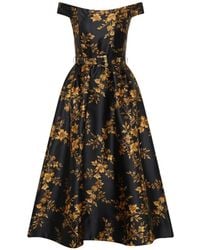 Rebecca Vallance - Gilded Floral Midi Dress - Lyst