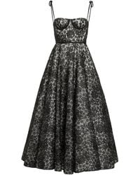 Giambattista Valli - Abito Midi Con Ricamo A Fiori - Lyst