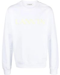 Lanvin - Logo-Embroidered Cotton Sweatshirt - Lyst
