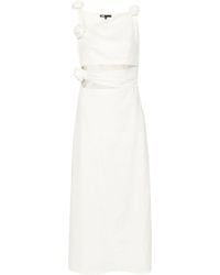 Maje - Floral-appliqué Linen-blend Dress - Lyst
