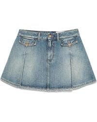McQueen - Denim Mini Skirt - Lyst