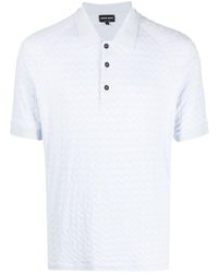 Giorgio Armani - Chevron-knit Polo Shirt - Lyst