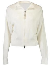 Brunello Cucinelli - Ribbed-Knit Zip-Up Cardigan - Lyst