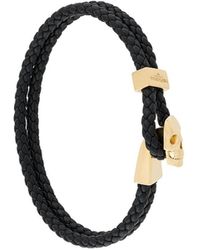 Northskull Armband Van Gevlochten Leer - Zwart