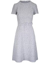 Kiton - Belted Tweed Midi Dress - Lyst