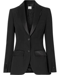 Burberry Satin-trim Tuxedo Jacket - Black