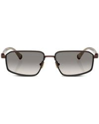 Brunello Cucinelli - Sonnenbrille Mit Eckigem Gestell - Lyst