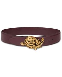 Etro - Floral-Buckle Leather Belt - Lyst