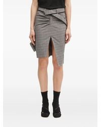 OTTOLINGER - Belted Check-Print Skirt - Lyst