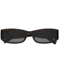 Saint Laurent - Eckige Sonnenbrille Mit Logo-Schild - Lyst