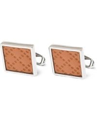 Corneliani - Leather Square Cufflinks - Lyst