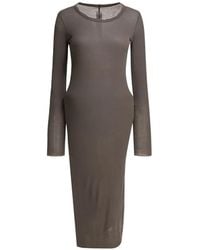 Rick Owens - Long-Sleeve Midi Dress - Lyst