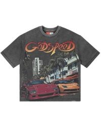Godspeed - South Beach Drive Miami Superrun Graphic-Print Acid-Wash T-Shirt - Lyst
