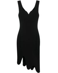 Moschino - Asymmetric Sleeveless Crepe Dress - Lyst