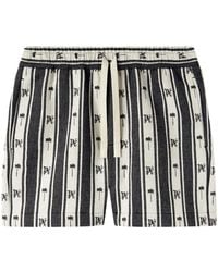 Palm Angels - Monogram-Print Striped Shorts - Lyst