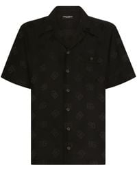 Dolce & Gabbana - Zijden Overhemd Met Monogram Jacquard - Lyst