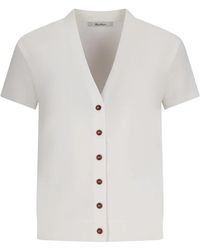 Max Mara - Short-Sleeve V-Neck Cardigan - Lyst