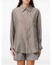 ELEH - Epaulette-Detail Long-Sleeve Shirt - Lyst
