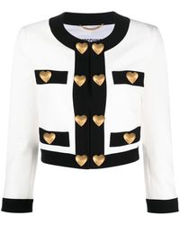 Moschino - Heart-Embellished Cropped Jacket - Lyst