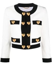 Moschino - Heart-Embellished Cropped Jacket - Lyst