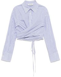 Monse - Camicia Crop A Righe A Maniche Lunghe - Lyst