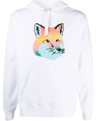 Maison Kitsuné - Fox-Print Cotton Hoodie - Lyst