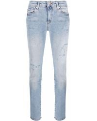 Love Moschino - Distressed-effect Skinny Jeans - Lyst