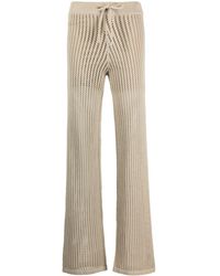 HUGO - Open-knit Straight-leg Trousers - Lyst