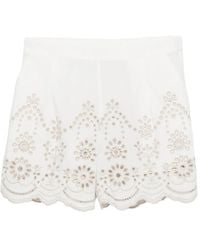 MC2 Saint Barth - Amani Broderie-Anglaise Scalloped-Hem Shorts - Lyst