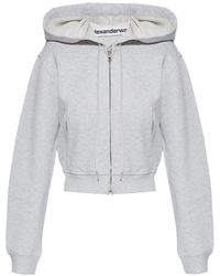 Alexander Wang - Zip-Up Cropped Hoodie - Lyst