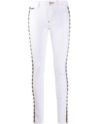 Philipp Plein Skinny-Jeans mit Kristallen - Weiß